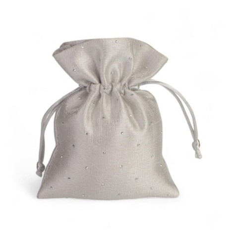 SACCHETTO GRIGIO MD STRASS 10X14CM